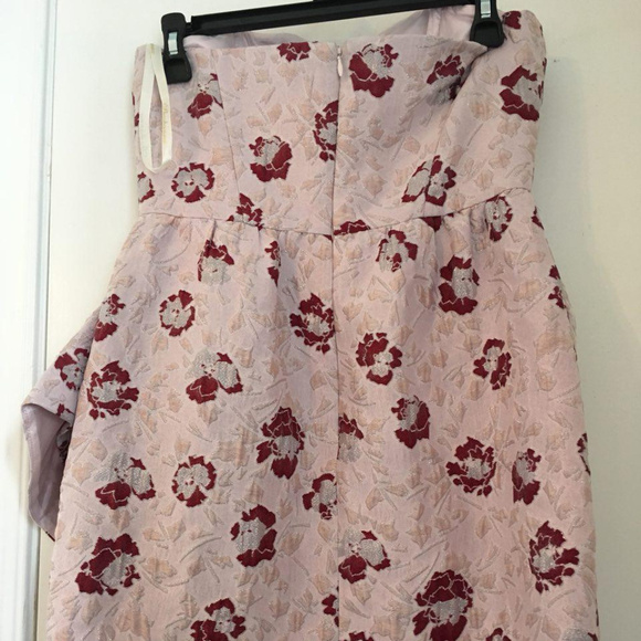 Shoshanna Anna-Marie Strapless Sweetheart Floral Metallic Dress Blush,Size 4,NEW - Picture 6 of 9